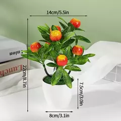 Imagem do Árvore plástica artificial do bonsai para a decoração home, plantas envasadas, potenciômetro pequeno da simulação, arranjo da flor, ornamentos do jardim