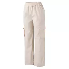 Calça casual feminina de jogger larga, calça cargueira reta chique, cintura alta elástica, calça extragrande elegante, moda feminina - comprar online