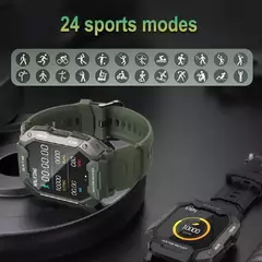 Original C20 Militar relógio inteligente para homens, camuflagem, exército, ao ar livre, IP68, 5ATM impermeável, esportes, freqüência cardíaca, sangue, oxigênio, smartwatch - loja online