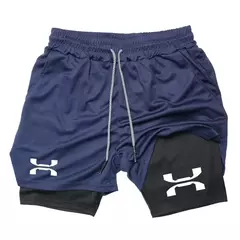 Shorts esportivos de malha rápida seca para homens, corrida, treino, compressão, corrida, fitness, ginásio, desempenho, casual, verão, 2 em 1 - Wolf Magazine
