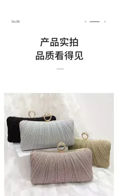Bolsa de ombro longa quadrada plissada para mulheres, bolsas de noite, bolsa elegante, bolsa de festa, casamento, baile, aniversário, luxo, novo - comprar online