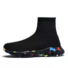 Solas maciças Sapatos Meia Espadrille Botas de Inverno Para Homens Sapatilhas de Qualidade Superior Mens Marca Famosa Men's Sports Boots Preto Tênis