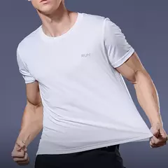 Manga Curta Masculina Esporte T-Shirt, Camiseta de Corrida Rápida, Camisa de Fitness Respirável, Top De Seda De Gelo, Camisas De Futebol De Ginásio, Roupas Masculinas - loja online