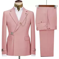 Blazer e calça masculina com lapela entalhada, fantasia justa, roupa de casamento, design italiano, festa, 2 peças, 2024 na internet