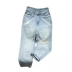 Calça harém feminina de cintura alta na moda, jeans estilo coreano, emagrecedora, solta, rasgada, 9 pontos, nova chegada, outono na internet