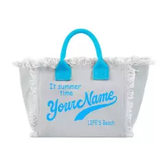 Bolsa de lona elegante e personalizável para mulheres, praia de verão, grande capacidade, bolsa pendular, presentes de casamento - comprar online