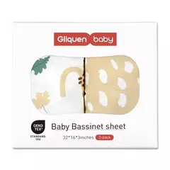 Gllquen-Lençol de Berço para Meninos e Meninas, Lençóis de Colchão Berço, Respirável, Elástico, Berço de Viagem, Pacote 2 - Wolf Magazine