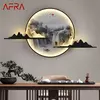 AFRA-Modern Wall Picture LED Light, chinês Criativo Circular, Mural Lâmpada para Casa, Viver, Quarto, Estudo, Mural