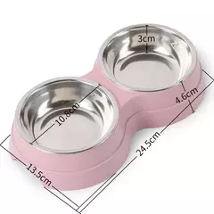 Tigelas duplas para animais de estimação, alimentador de água para comida de cachorro, aço inoxidável, prato para beber, gato, filhote de cachorro, suprimentos de alimentação, acessórios para cães pequenos na internet