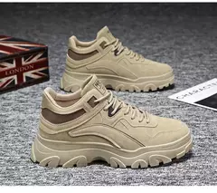Sapatos de sola grossa masculina, botas de deserto, táticas calorosas, strappy nu, moda ao ar livre, novo, inverno, 2023 - loja online