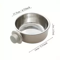 Imagem do Tigela para animais de estimação, tigela anti-queda ajustável de aço inoxidável para animais de estimação, alimentador de suspensão perfeito para fornecer alimentos e água para cães