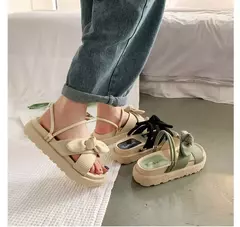 Imagem do Sapatos romanos plataforma para mulheres, sandálias planas, chinelos bonitos, estilo fada, estudante, nova moda, verão, 2023