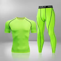 Conjunto de Roupa Interior de Compressão Térmica Masculina, Roupa de Treino Apertada, Treino, Corrida, Fitness, Desporto, Ginásio, Roupa Desportiva na internet