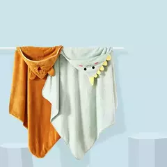 Unisex Absorvente Fast Soft Coral Fleece Toalha de banho com capuz, Roupão de banho do bebê, camisola, Baby Quilt, Wrap Bathroom, Ba, Warm, 1 Piece na internet