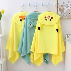 Miniso-Pikachu Roupão Coral Fleece para Crianças, Toalha de Secagem Rápida, Capa Espessada, Cobertores Hijab Confortáveis, Bonitos, Macios