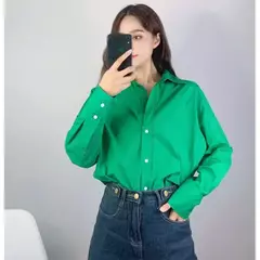 TRAF-Camisa multicolor de botões para mulheres, blusa de manga comprida, blusas extragrandes, streetwear feminino, verão - Wolf Magazine