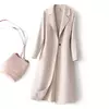 2023 elegante simples casaco feminino outono e inverno novo um botão pura lã reversível casaco de lã longo selvagem top das mulheres