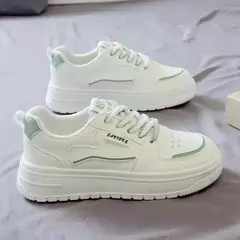 Sapatilhas femininas de plataforma, sapatos vulcanizados, sapatos de caminhada casuais, sapatilhas grossas, tênis branco, novo, 2022, 2024 na internet