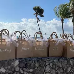 Saco de praia serapilheira com nome personalizado para damas de honra, bolsa de dama de honra, presente de casamento - Wolf Magazine