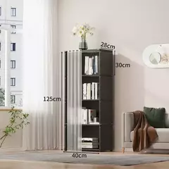 Dustproof High Capacity Partition Wardrobe, Open Bookshelf, Montagem simples Armário de armazenamento, Mobília do quarto, 6 camadas, 5 camadas