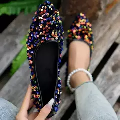 Apontou Toe Bling flats sapatos femininos, sapatos de caminhada casual, sandálias de primavera, marca de moda feminina, novo