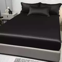 Imagem do Lençol de cetim para o quarto, cama moderna, simples, cor sólida, excluindo fronhas, 1