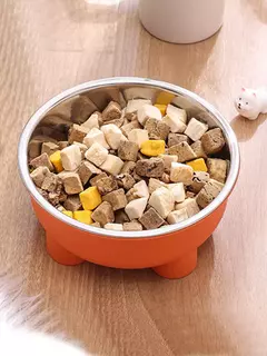 1pc tigela de quatro pernas de cor sólida de aço inoxidável para cães de estimação e tigela de gato para uso interno e externo - loja online