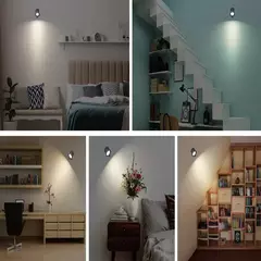 LED cabeça dupla lâmpada de parede com controle remoto, 360 ° Rotatable, USB Recarga, sem fio, portátil, Night Light para o quarto, lâmpada de leitura, Touch Control - comprar online