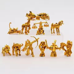 Imagem do Saint Seiya Gold Zodiac Bonecas Anime, Coleção Figurine Brinquedos, Áries, Touro, Libra, Escorpião, Sagitário, Decoração, 12pcs por conjunto