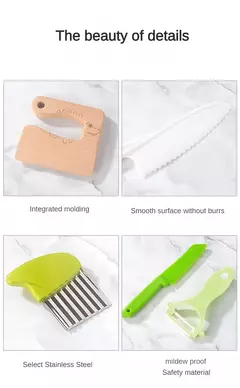 Imagem do Conjuntos de Cozinha Real para Crianças, Ferramentas de Cozinha para Crianças, Facas Seguras, Montessori, Cozinha, 11 PCs, 13 PCs, 17PCs, 2 PCs, 3 PCs, 4 PCs, 5 PCs, 6 PCes, 7 PCes, 8 PCes