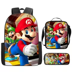 Super Mario Brothers Mario Escola Primária e Secundária Mochila Escolar, 3D Cartoon Mochila, Meninos e Meninas, Novo Filme, Conjunto de 3Pc - Wolf Magazine