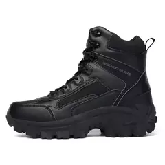 Botas táticas impermeáveis masculinas, Combat Ankle Boot, Sapatos de segurança de trabalho, Trekking, Preto, Trekking, Tamanho grande