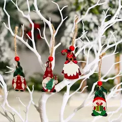 Natal Gnomes Pingentes De Madeira, Decorações De Feliz Natal Para Casa, Decorações De Árvore De Natal, Presente De Ano Novo, 2024 - loja online
