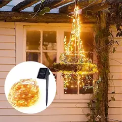 Impermeável cobre fio LED String Lights, Solar Power Lamp, jardim ao ar livre, casamento, festa de Natal, guirlanda, fada, 100 - comprar online