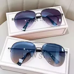 Óculos de sol gradiente anti-reflexo para homens, óculos de sol piloto grande, design UV400, sem caixa, moda - comprar online