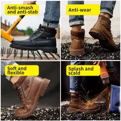 Sapatos de segurança indestrutível masculina, Botas de construção, Anti-Piercing e Smash, Proteção do trabalho, Trabalho, Impermeável