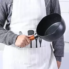 Panelas antiaderentes pote de leite com tampa e bico de despeje alça de madeira panela de cozinha universal estilo japonês frigideira comida para bebê na internet