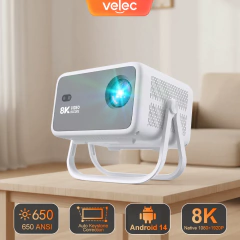 Velec 2025 novo projetor 8k decodificação de vídeo 650 ansi 1080 foco automático android 14 inteligente portátil projetor de filmes ao ar livre home theater - comprar online