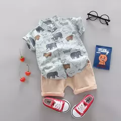 Moda Baby Boy's Suit Verão Casual Roupas Set Top Shorts 2PCS Baby Clothing Set Para Meninos Ternos Infantis Roupas para crianças na internet