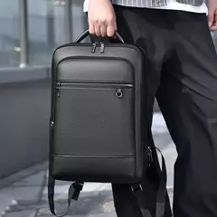 PU Couro USB Carregamento Maleta para Homens, Mochila de Ombro Executivo, Pacote de Viagem, Laptop, Escritório, Negócios, Masculino, Bolsa na internet