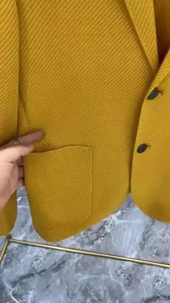 Imagem do Casaco masculino com peito único, casaco de vestido de negócios, blazer masculino elegante, jovem designer de luxo emo, marrom, nova moda, 2024
