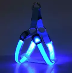 Nylon pet segurança led arnês trela conjunto cão ajustável piscando luz arnês trela corda cinto colar colete para cães suprimentos para animais de estimação - comprar online