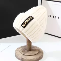 Gorros de tricô unissex para homens e mulheres, monocromático, macio crochê de lã, tampas de inverno quentes