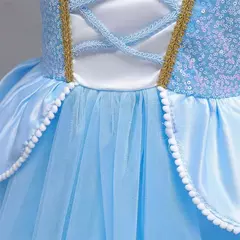 Cinderela cosplay traje crianças roupas para meninas lantejoulas vestido de princesa com luvas de coroa festa de aniversário vestido de baile 3-10 anos na internet