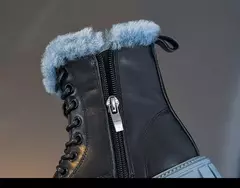 Botas de neve de pele sintética para meninas, botas grossas quentes, sola macia, antiescorregadia, estilo coreano, moda inverno, 6 a 18 anos