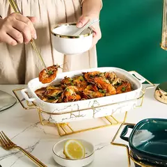 Retangular amphora cerâmica caçarola casa talheres luz calor hotel seco pote de sopa criativo pote titular com vela - Wolf Magazine