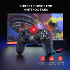 Gamepad sem fio GameSir Tarantula Pro Switch com 9 botões mapeíveis, giroscópio de 6 eixos, gatilhos de efeito Hall e NFC