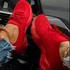 Sapatilhas femininas com cadarço de malha confortável, sapatos esportivos vulcanizados, cunhas volumosas, sapatos femininos casuais