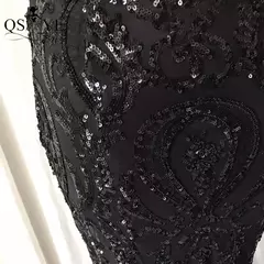 Vestidos de lantejoulas de um ombro, vestido longo do baile da sereia, elegante