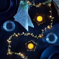 Fio de cobre String Lights para casamento, Tiny Fairy Light, Silver Leaf, Bateria, LED, Home Party, DIY, Xmas Decor, Golden na internet